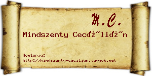 Mindszenty Cecílián névjegykártya